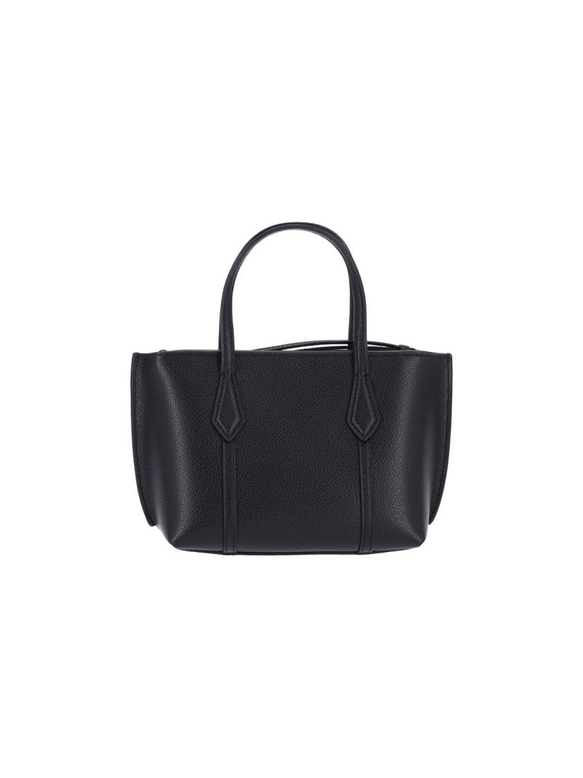 Tory Burch Structured Black Handbag With Detachable Shoulder Strap