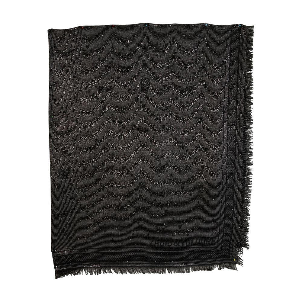 Zadig & Voltaire Glenn Monogram Scarf - Viscose - Black