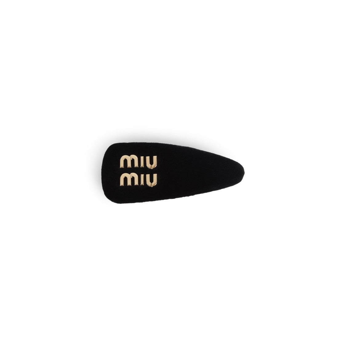 Miu Miu Velvet Hair Clip With Brass Logo Detail