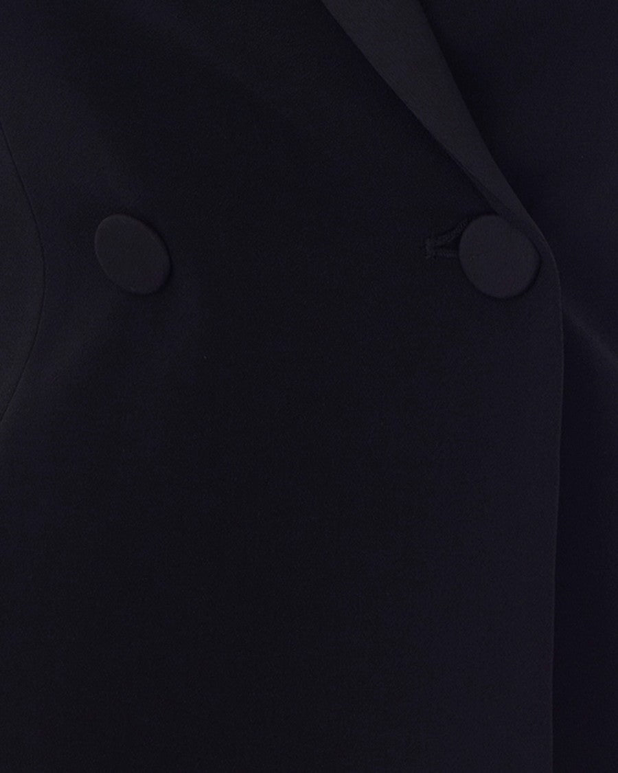 Patrizia Pepe Black Backless Logo Buckle Waistcoat
