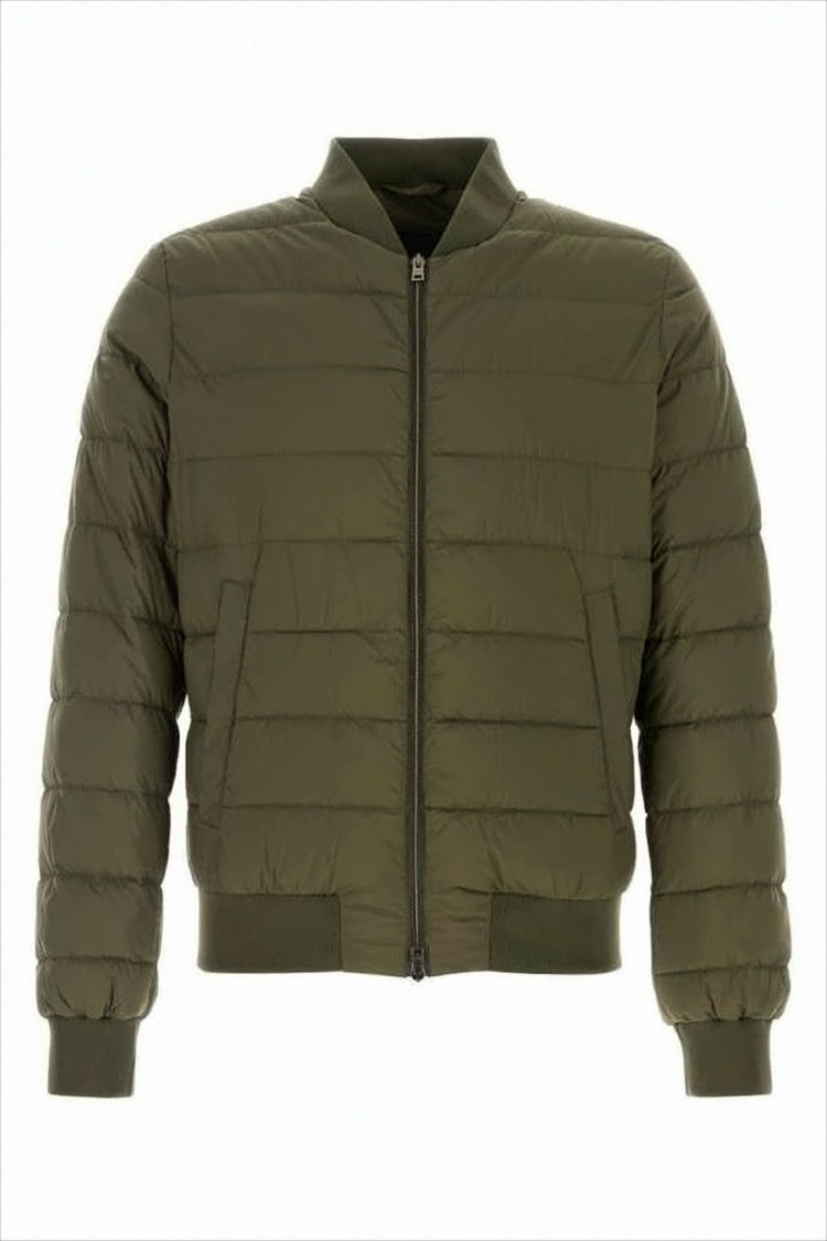 Herno Lightweight Quilted Bomber Jacket With Ribbed Details