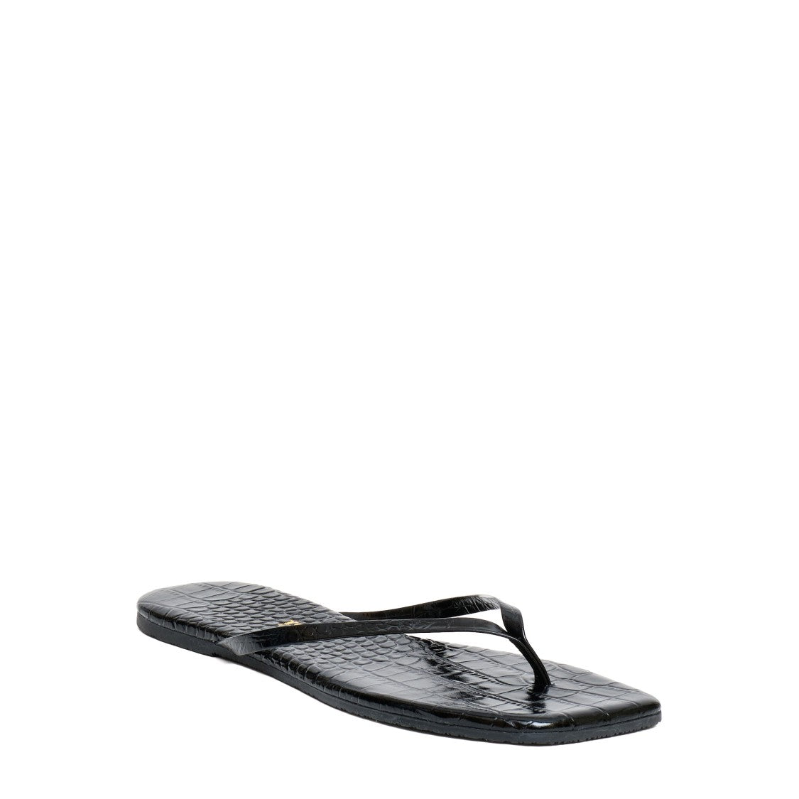 Tkees Crocodile Embossed Square Toe Sandals