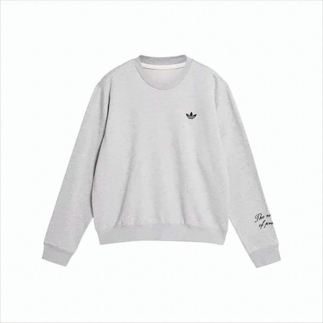 Wales Bonner Light Grey Long-Sleeve Crewneck Sweatshirt With Minimalist Detailing
