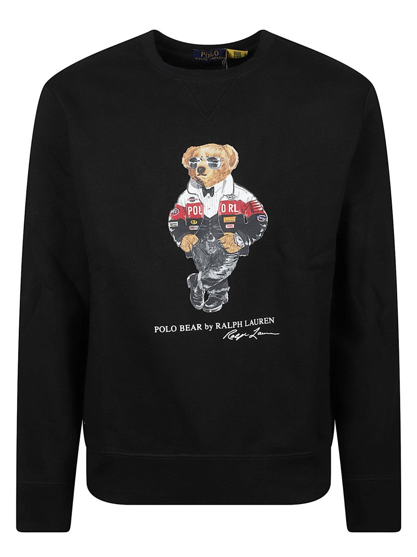 Polo Ralph Lauren Black Bear Graphic Cotton-Blend Sweatshirt