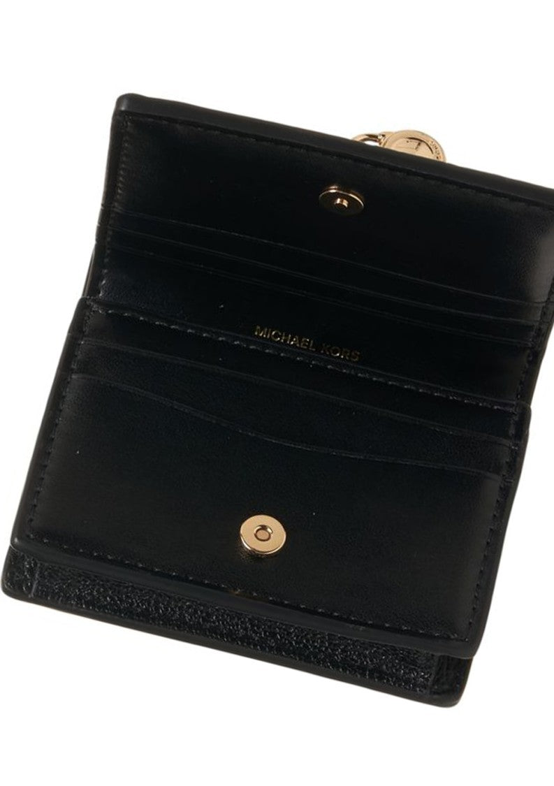 Michael Kors Pebbled Leather Wallet With Gold-Tone Lock