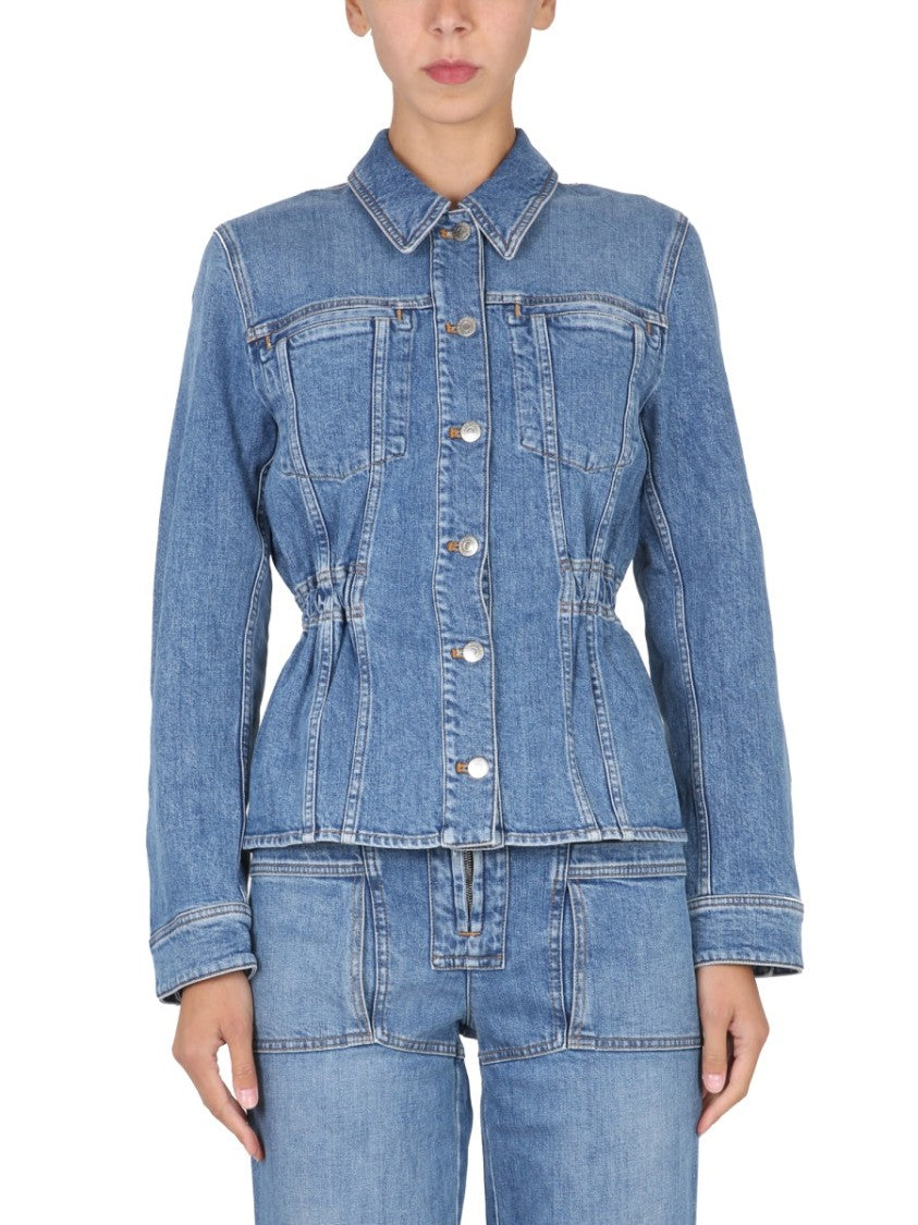 Stella Mccartney Fitted Denim Jacket With Classic Collar