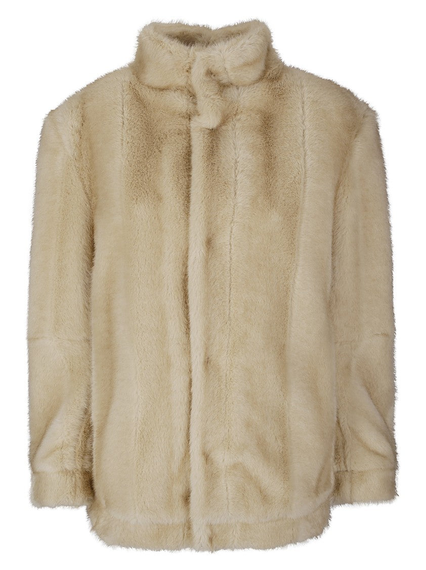 Mm6 By Maison Margiela High-Collar Synthetic Fur Jacket