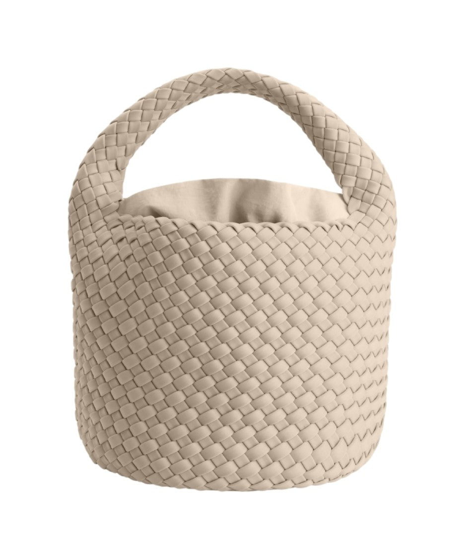 Marrea Woven Neoprene Handbag With Single Handle And Drawstring Pouch