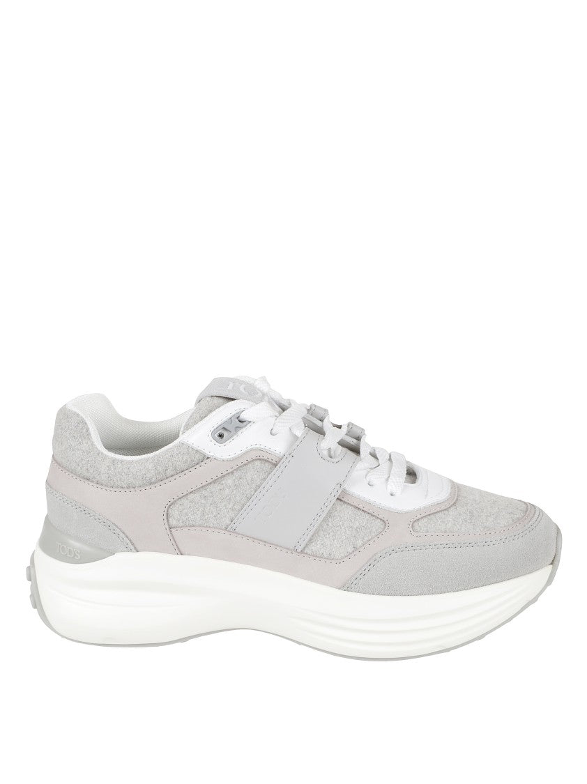 Tod's Modern Grey Sneakers With Soft Textures And Supportive Sole