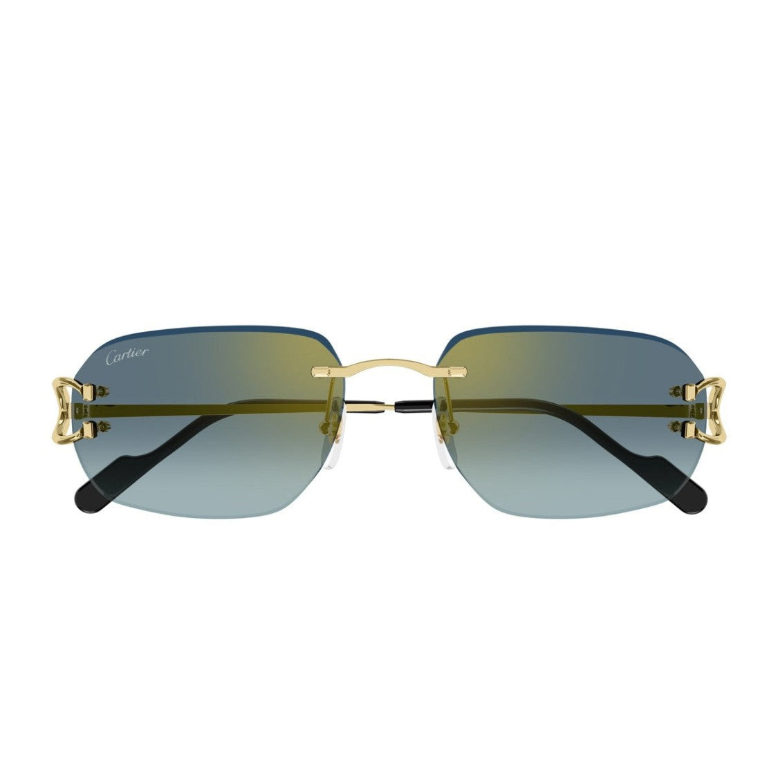 Cartier Gold Signature C De Cartier Geometric Rimless Sunglasses