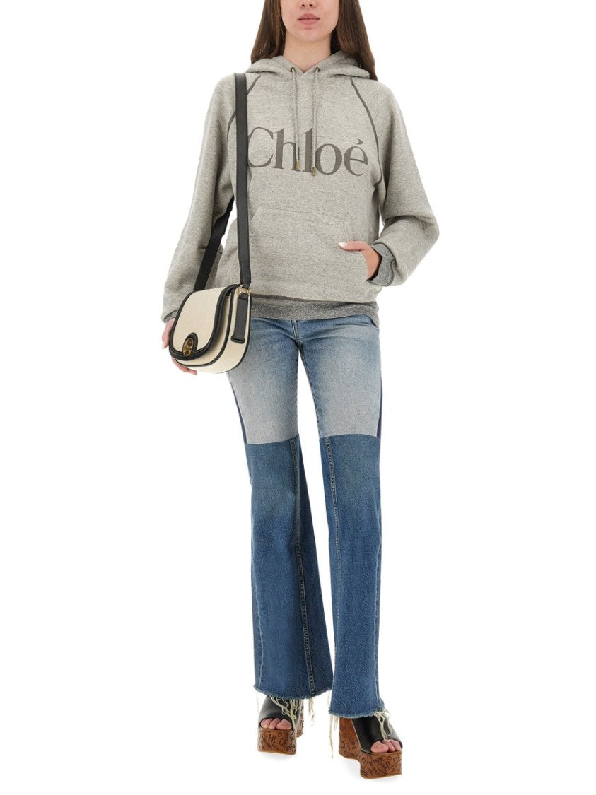 Chloé Oversized Logo Cotton-Blend Hoodie