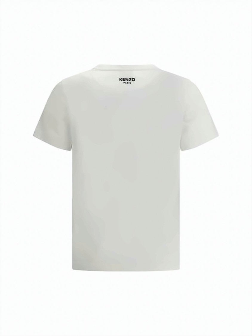 Kenzo Short-Sleeved Cotton T-Shirt With Embroidered Detail