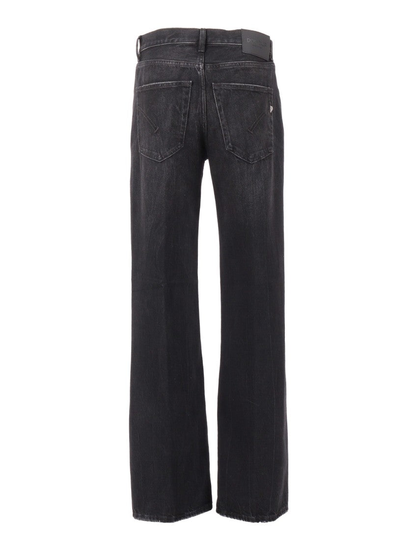 Dondup High-Waisted Wide-Leg Jeans With Decorative Button Fly