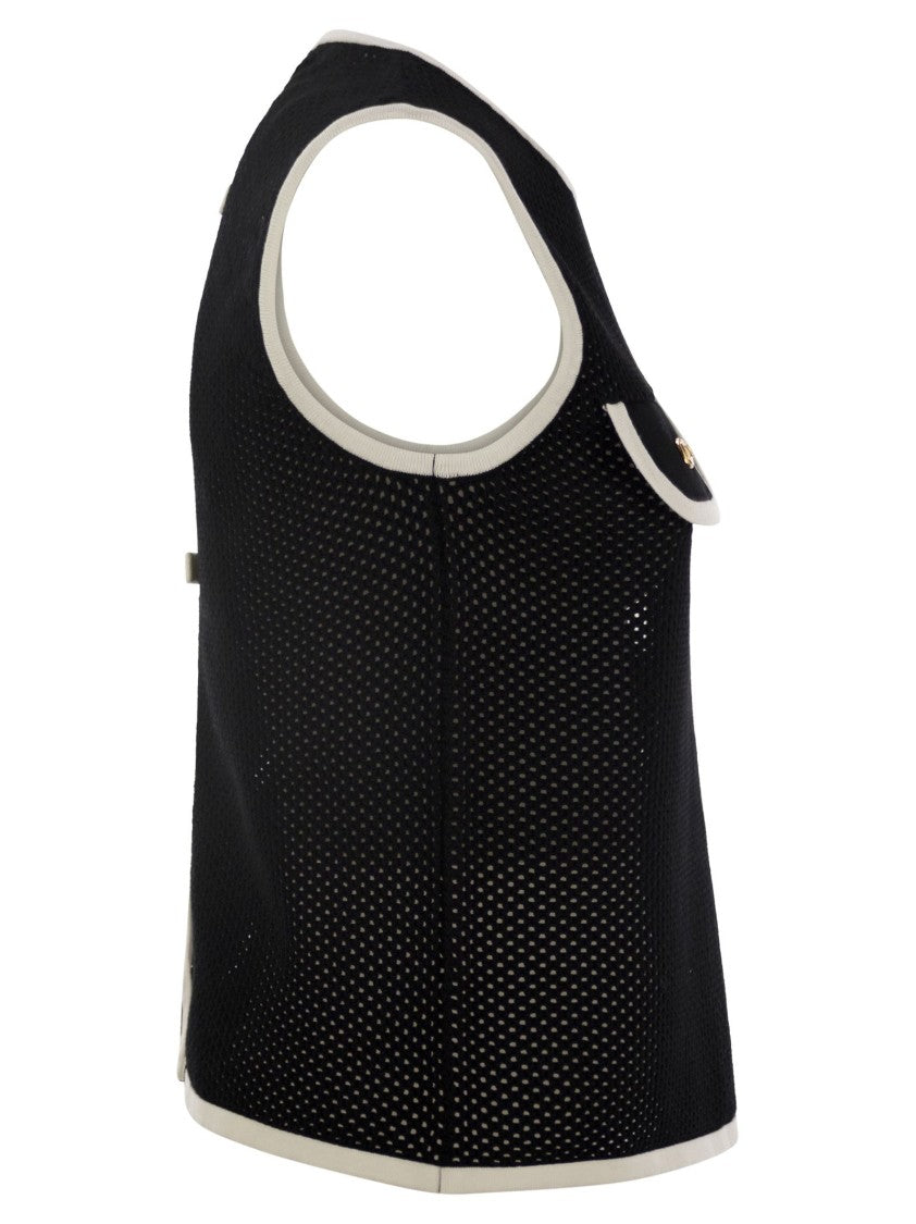 Elisabetta Franchi Crew-Neck Mesh Top