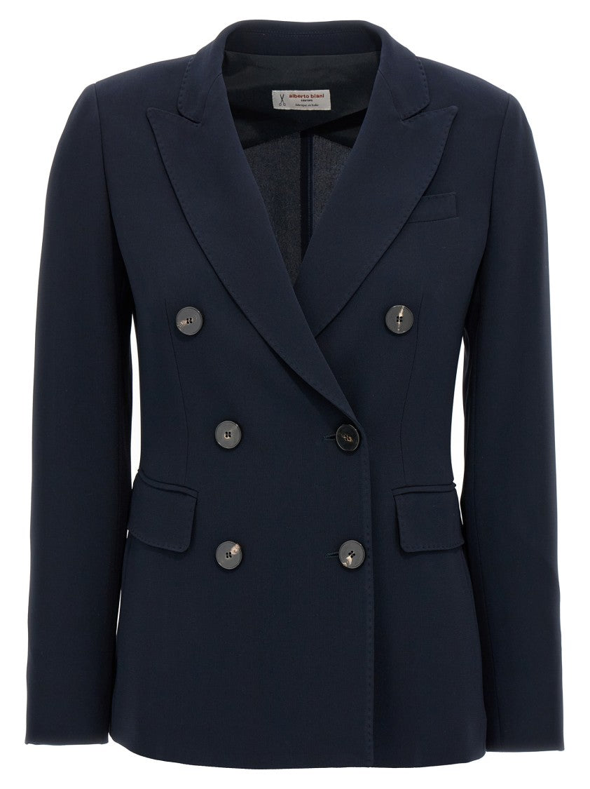 Alberto Biani Tailored Double-Breasted Blazer With Notched Lapel