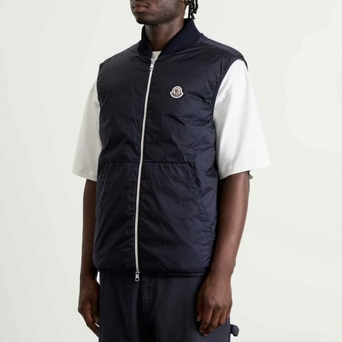 Moncler Padded Black Quilted Moncler Jacket With Logo Patch