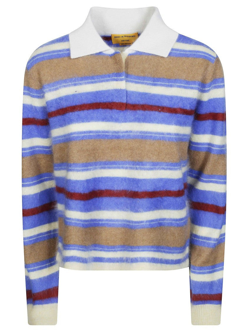 Guest In Residence Grizzly Cropped Striped Rugby Sweater