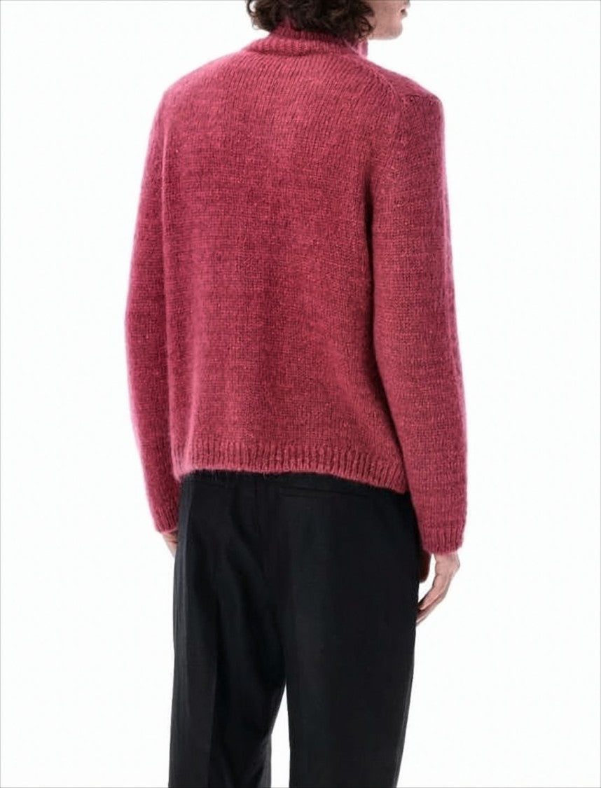 Our Legacy Red Mohair And Silk Blend Zip-Through Jacket