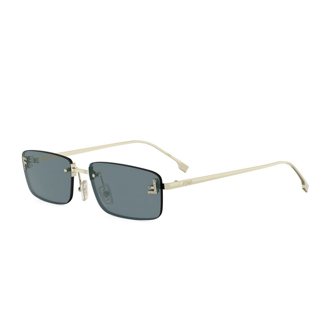 Fendi Gold Fendi First Crystal Fe4172us Metal Rectangular Sunglasses