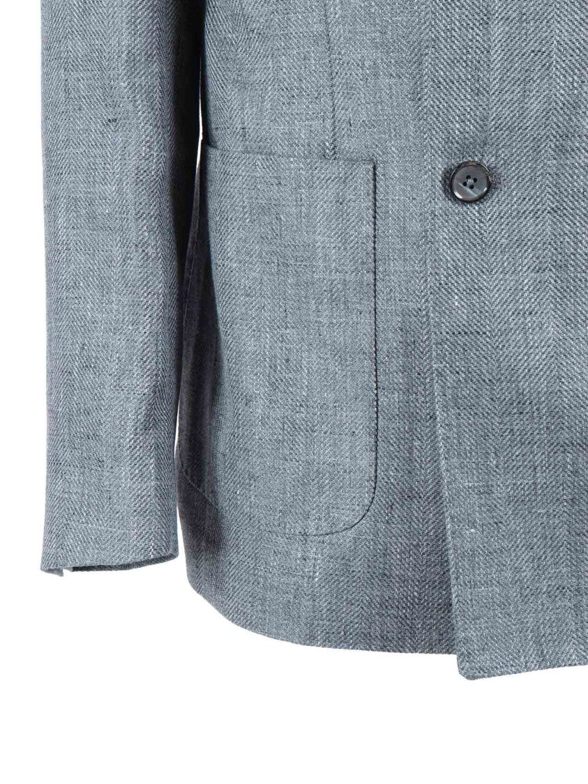 Brando-Lubiam Double Breasted Drop S Linen Blazer