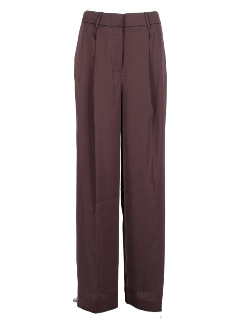 Michael Michael Kors Brown Mid-Rise Polyester Straight-Leg Pants
