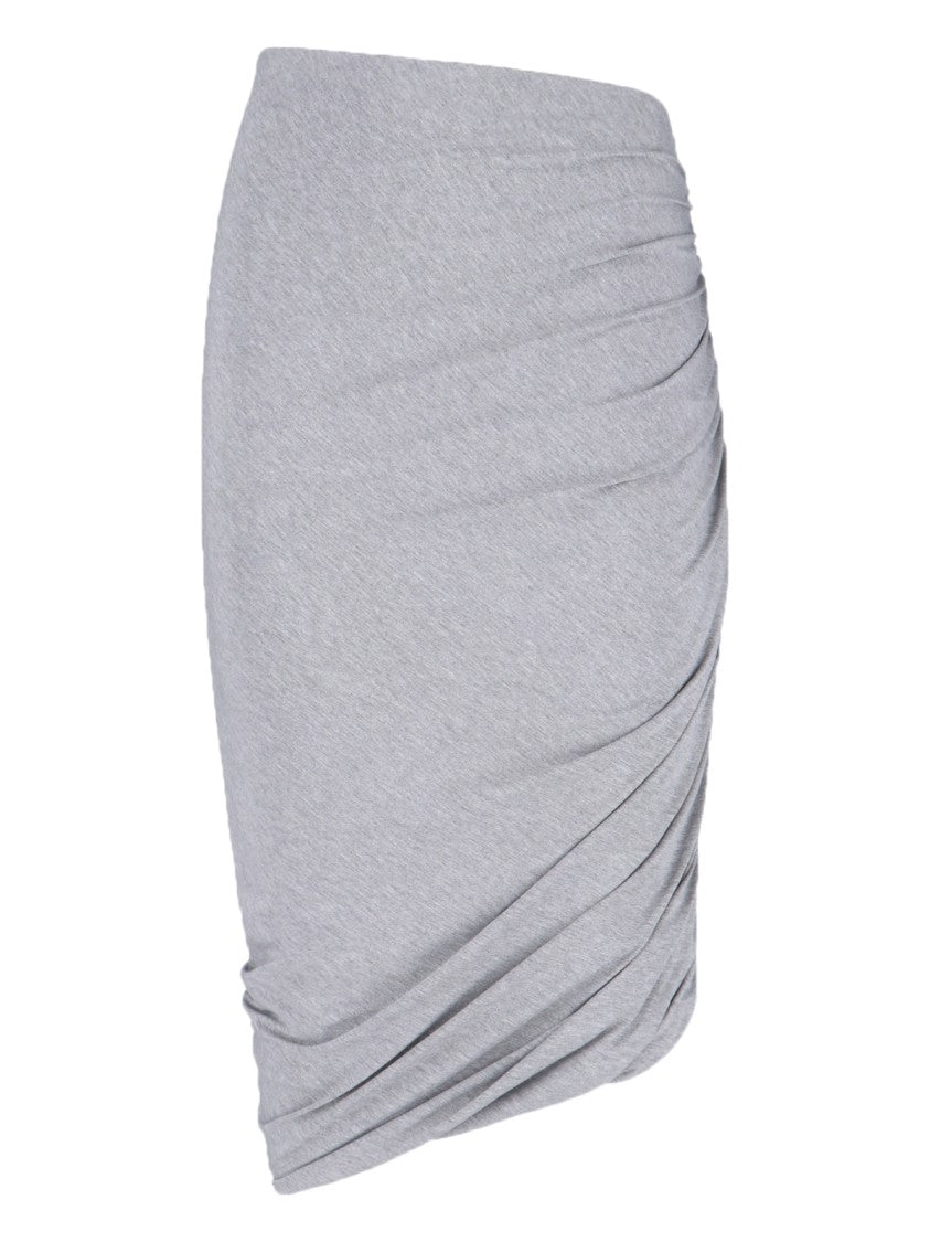 The Attico Asymmetrical Midi Skirt With Draped Details