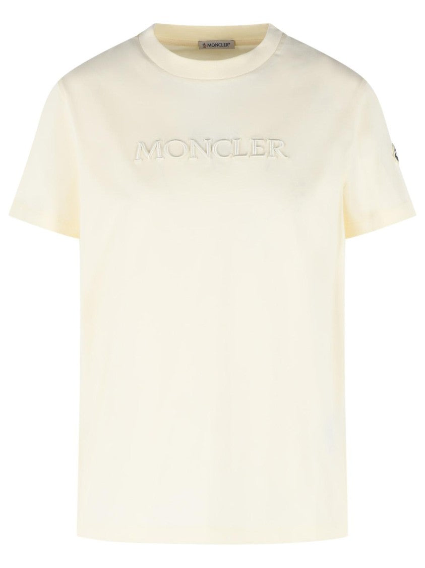 Moncler Ivory Cotton T-Shirt