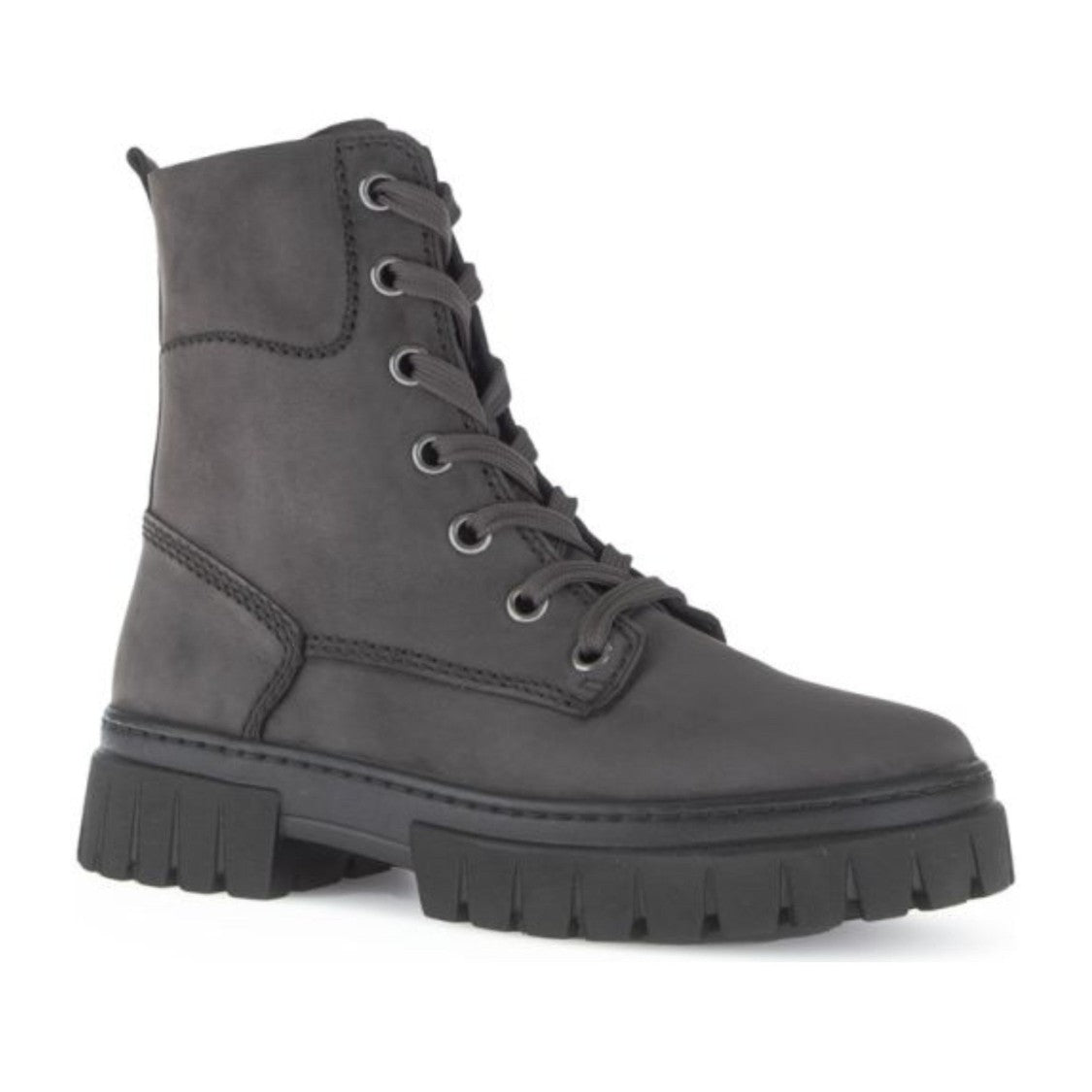 Gabor Gray Chunky Lace-Up Suede Ankle Boots