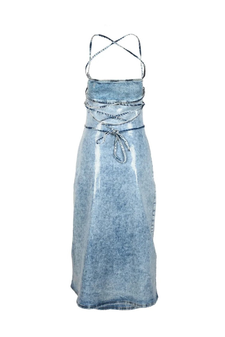 Diesel Long Coated Dress - Light Blue