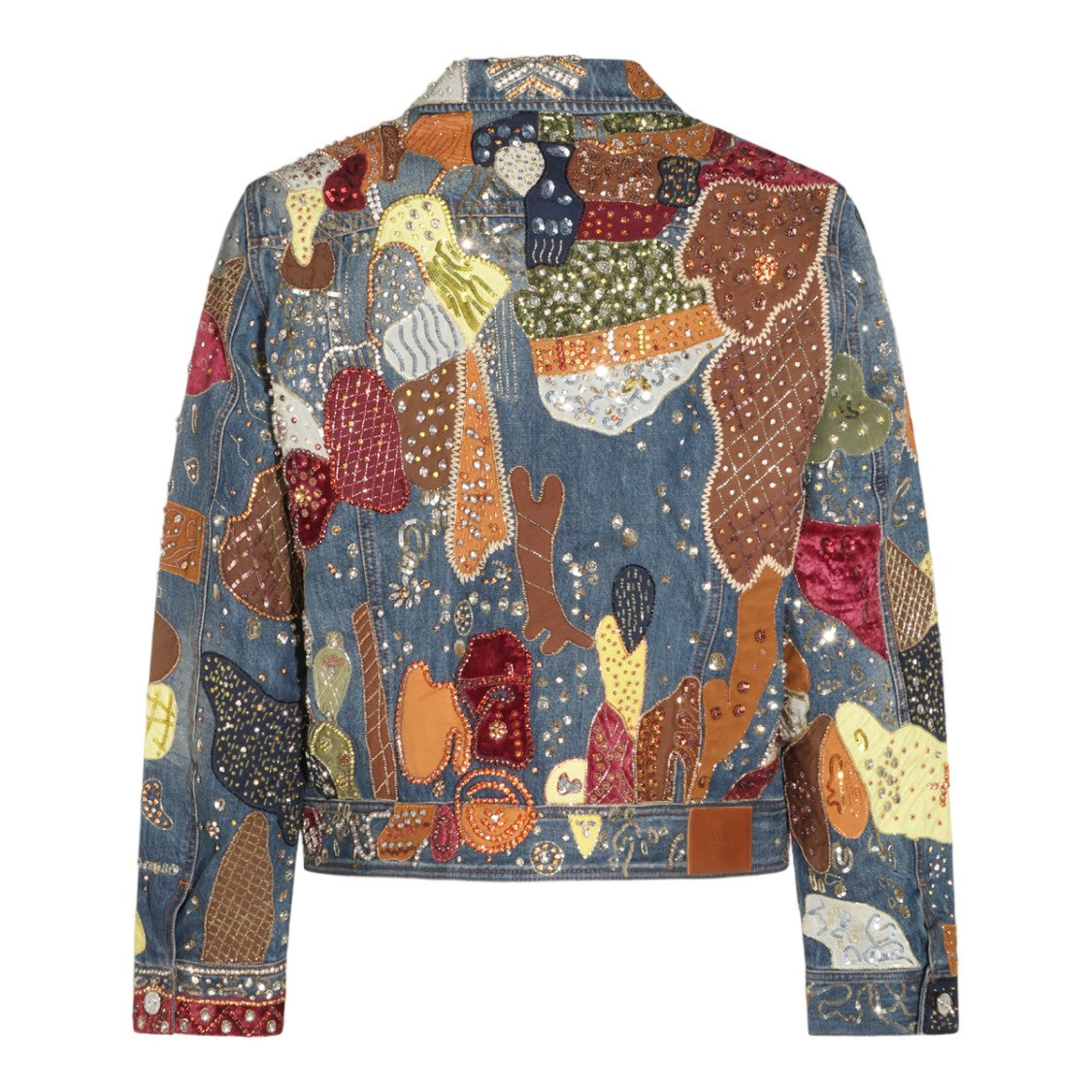 Amiri Patchwork Embellished Denim Jacket