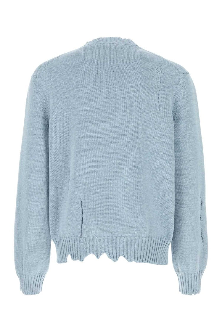 Alexander Mcqueen Light-Blue Cotton Sweater