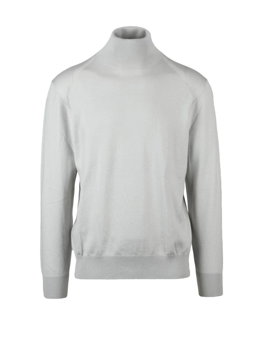 La Qualite' Depuis 1970* White Tencel Merino Wool Silk Men's Turtleneck