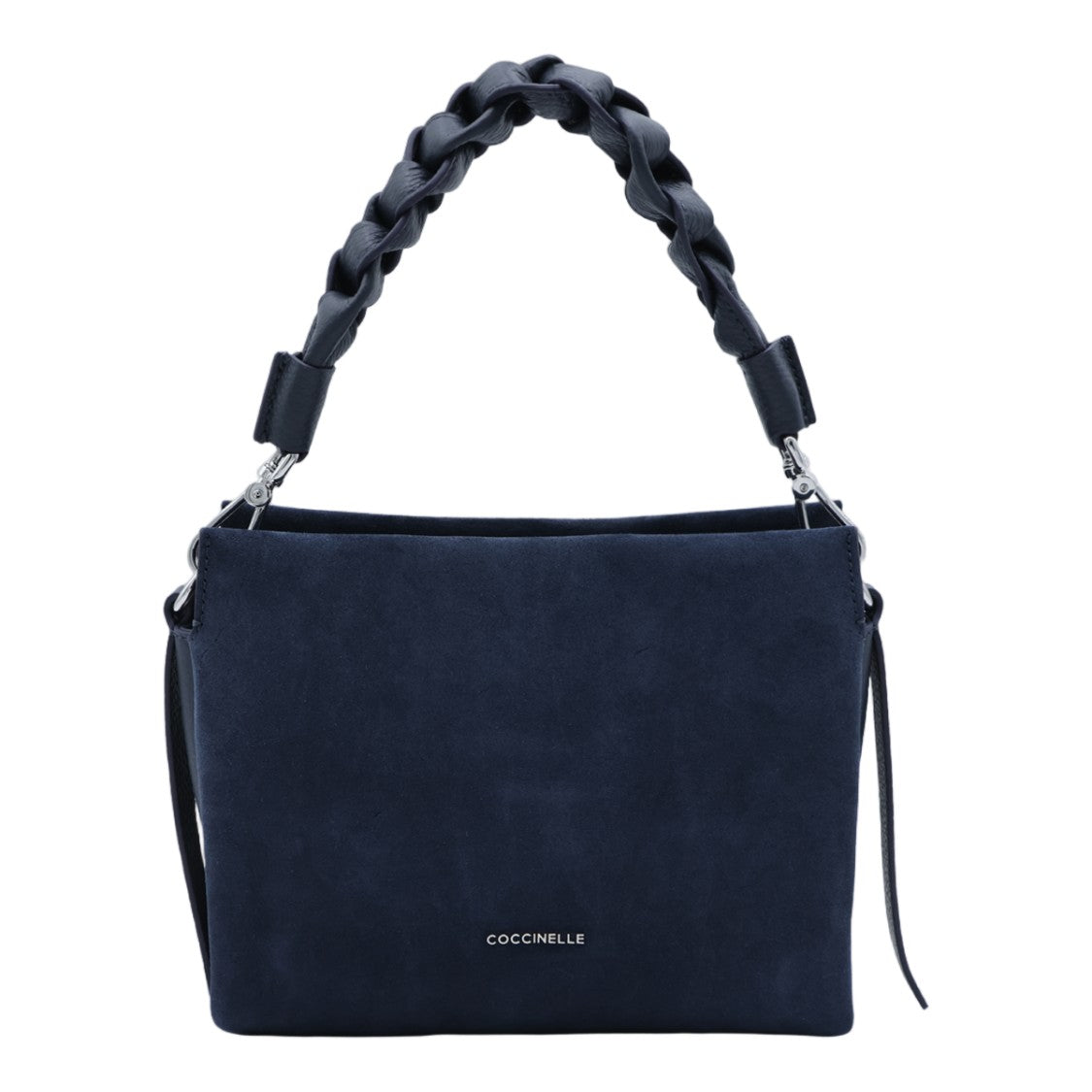 Coccinelle Suede Handbag With Braided Handle And Minimalist Design