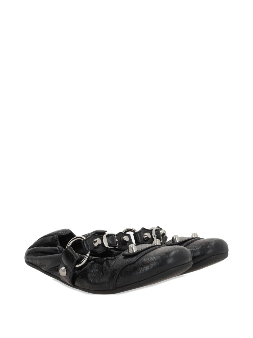 Balenciaga Black City Flap L005 Leather Ballerinas