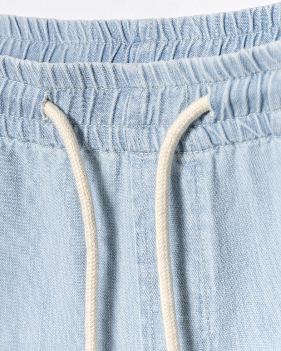 A.P.C. Relaxed Fit Light Blue Pants With Elastic Waistband And Tapered Leg