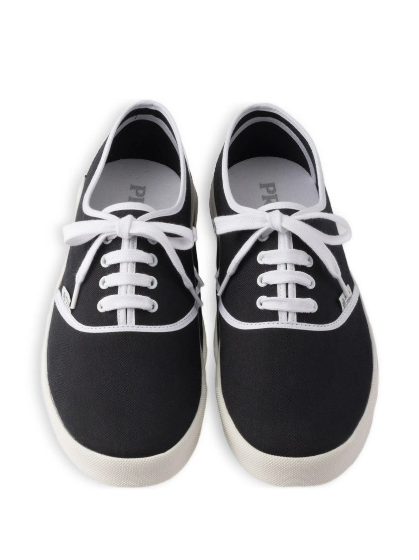 Prada Black Drill Low-Profile Canvas Sneakers
