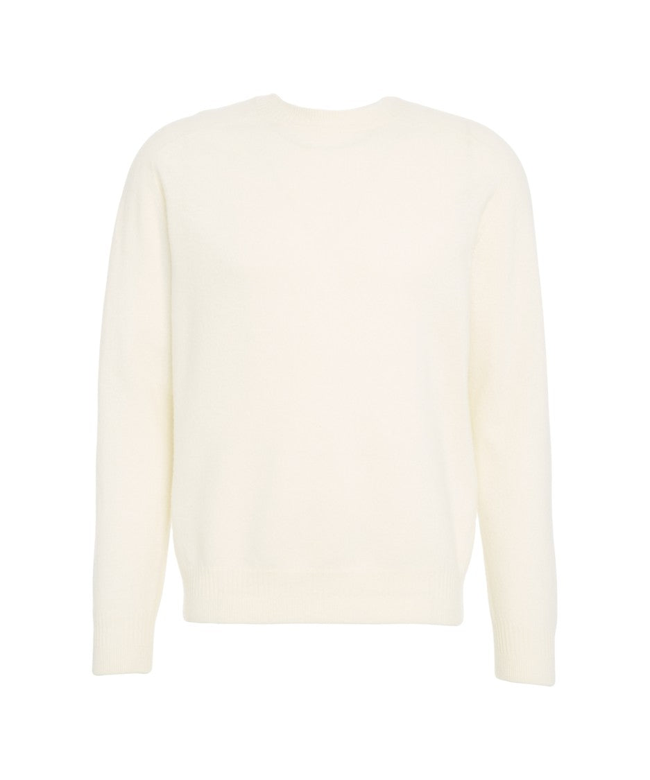 Grifoni Crew Neck White Knit Sweater