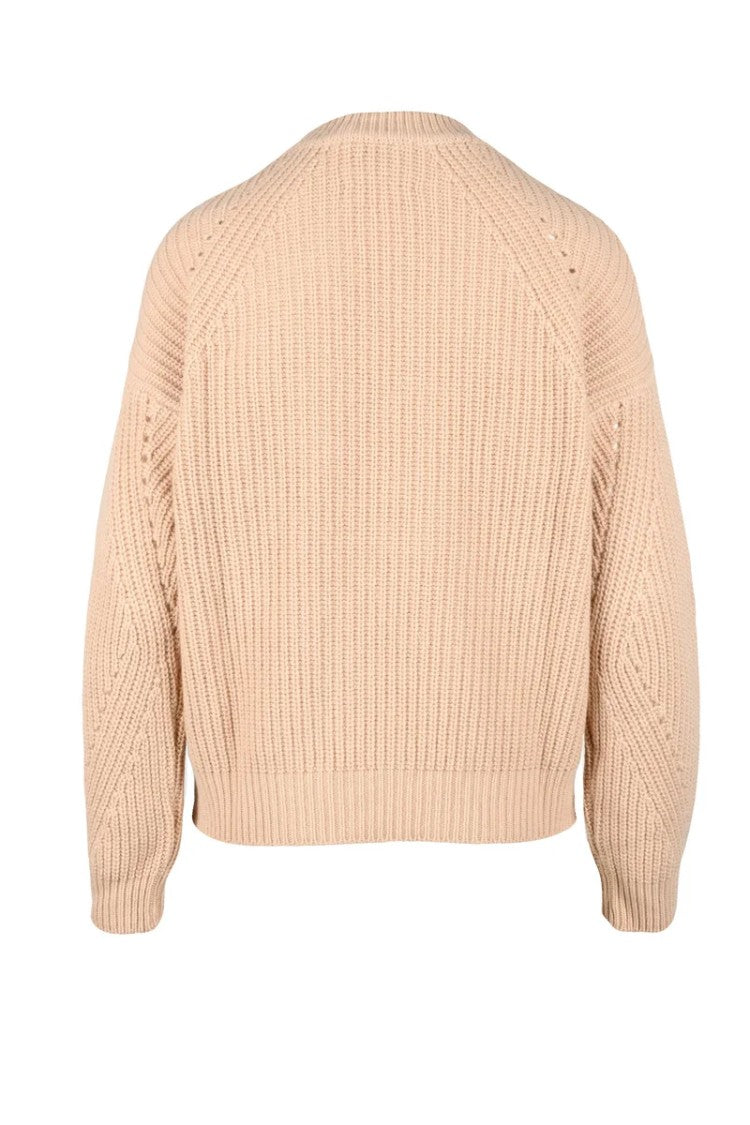 N.O.W. Andrea Rosati Ribbed Knit Sweater With Openwork Details