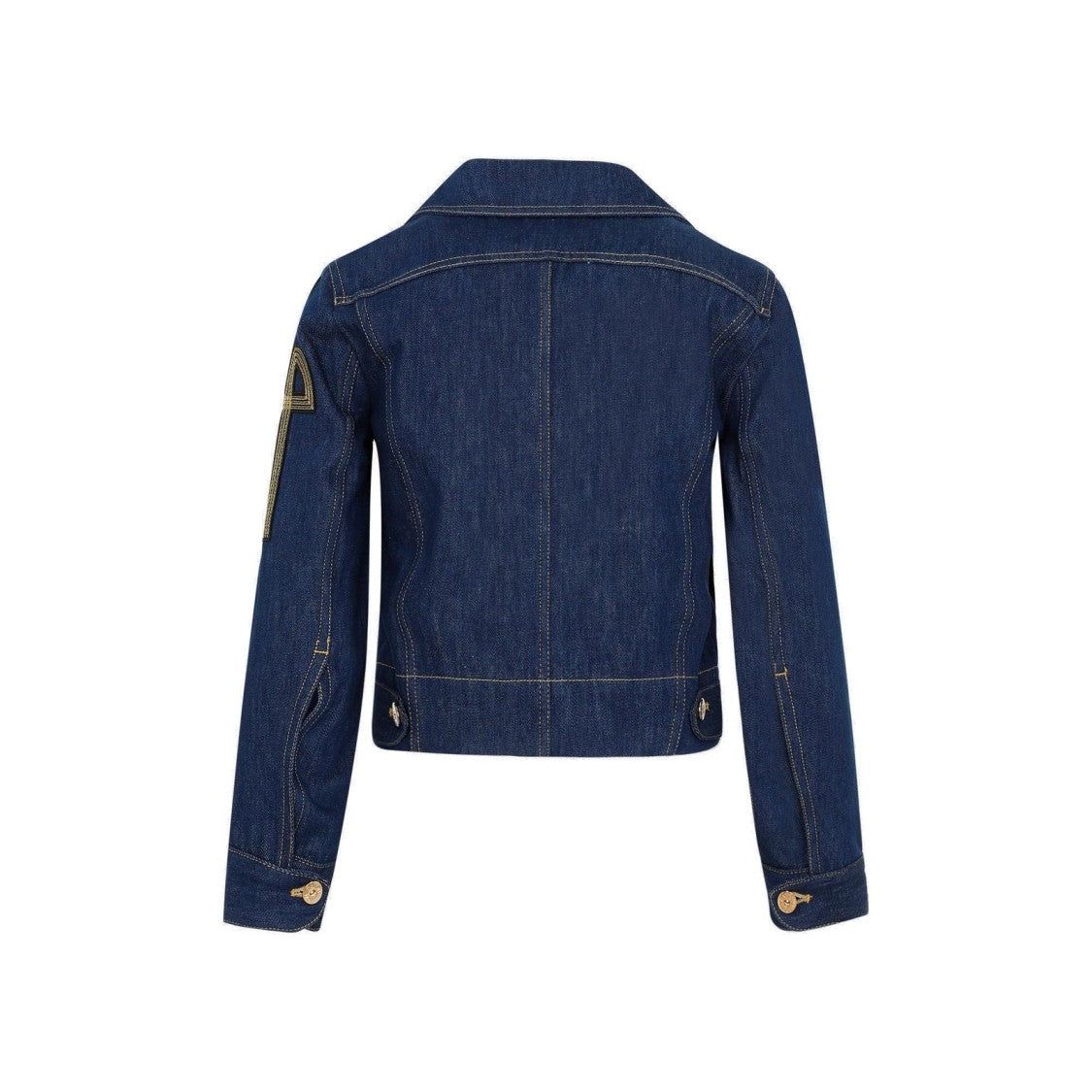 Patou Cropped Denim Jacket With Wide Collar