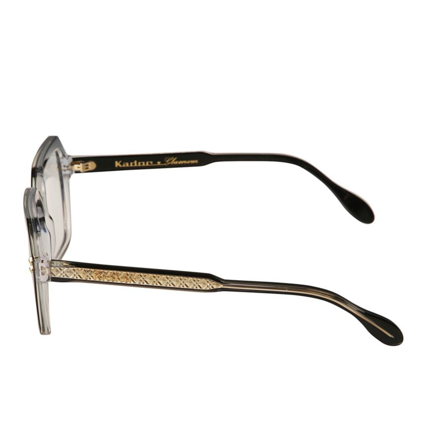 Kador Giada Glamour Oversized Geometric Sunglasses With Textured Gold Temples