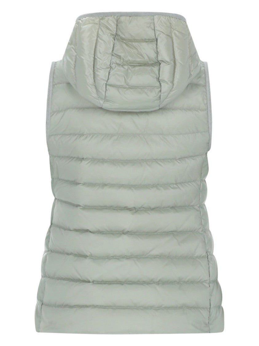Moncler Padded Vest With High Collar And Zip Closure