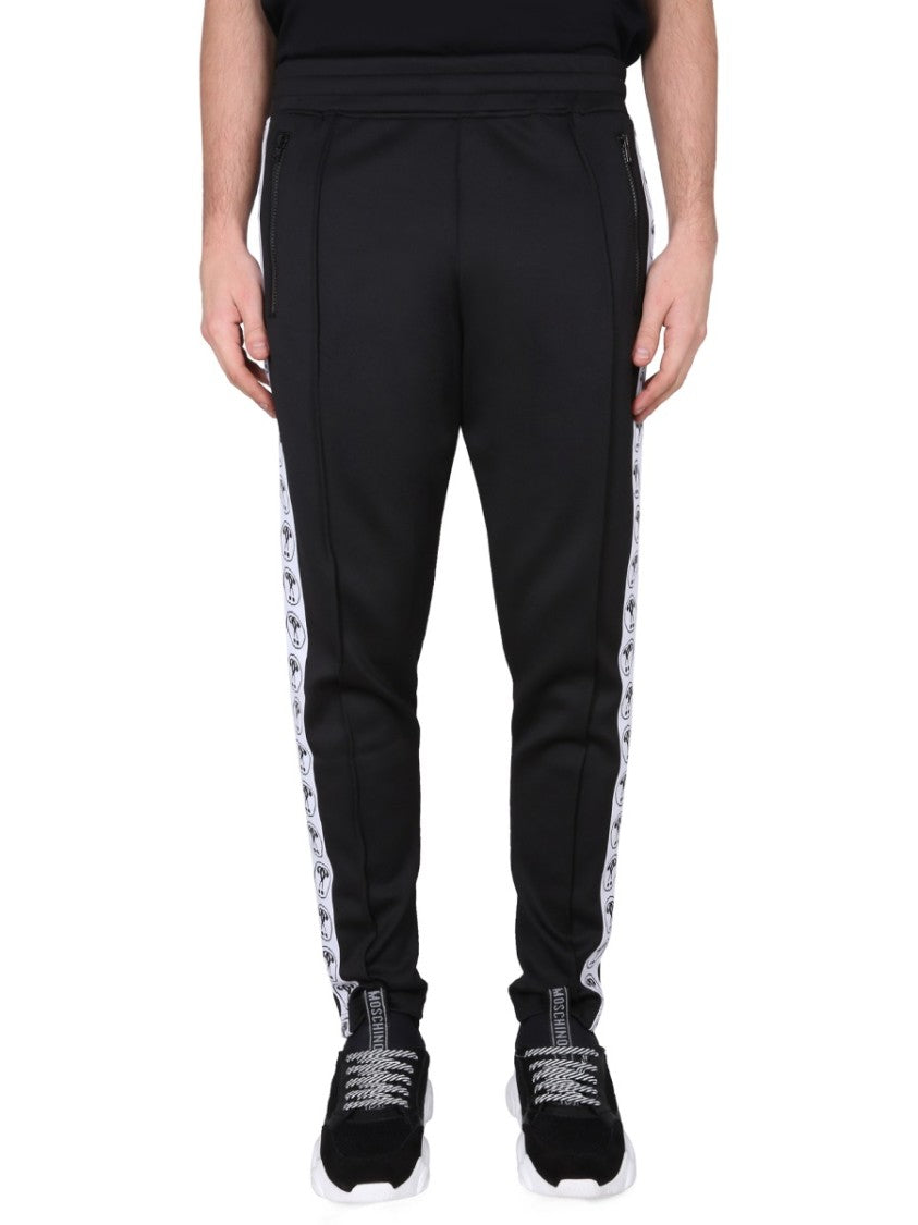 Moschino Jogging Pants With Adjustable Drawstring And Zippered Pockets