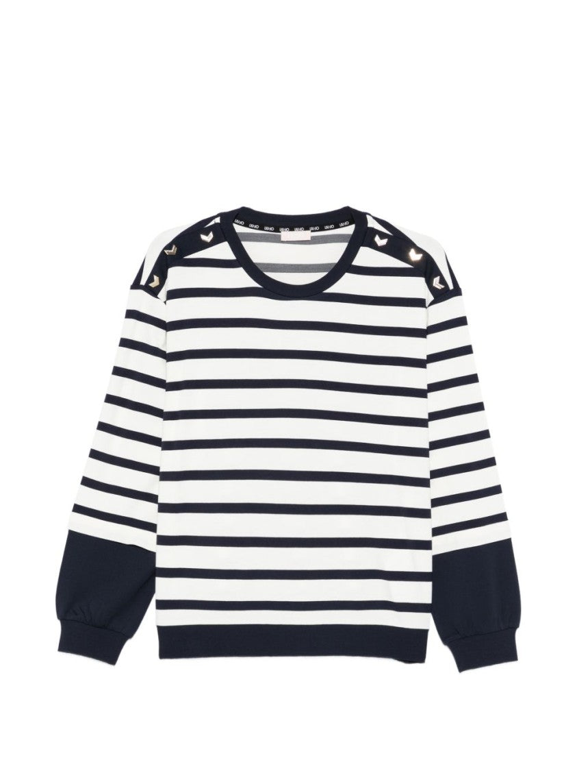 Liu Jo Horizontal Striped Arrow Sweater
