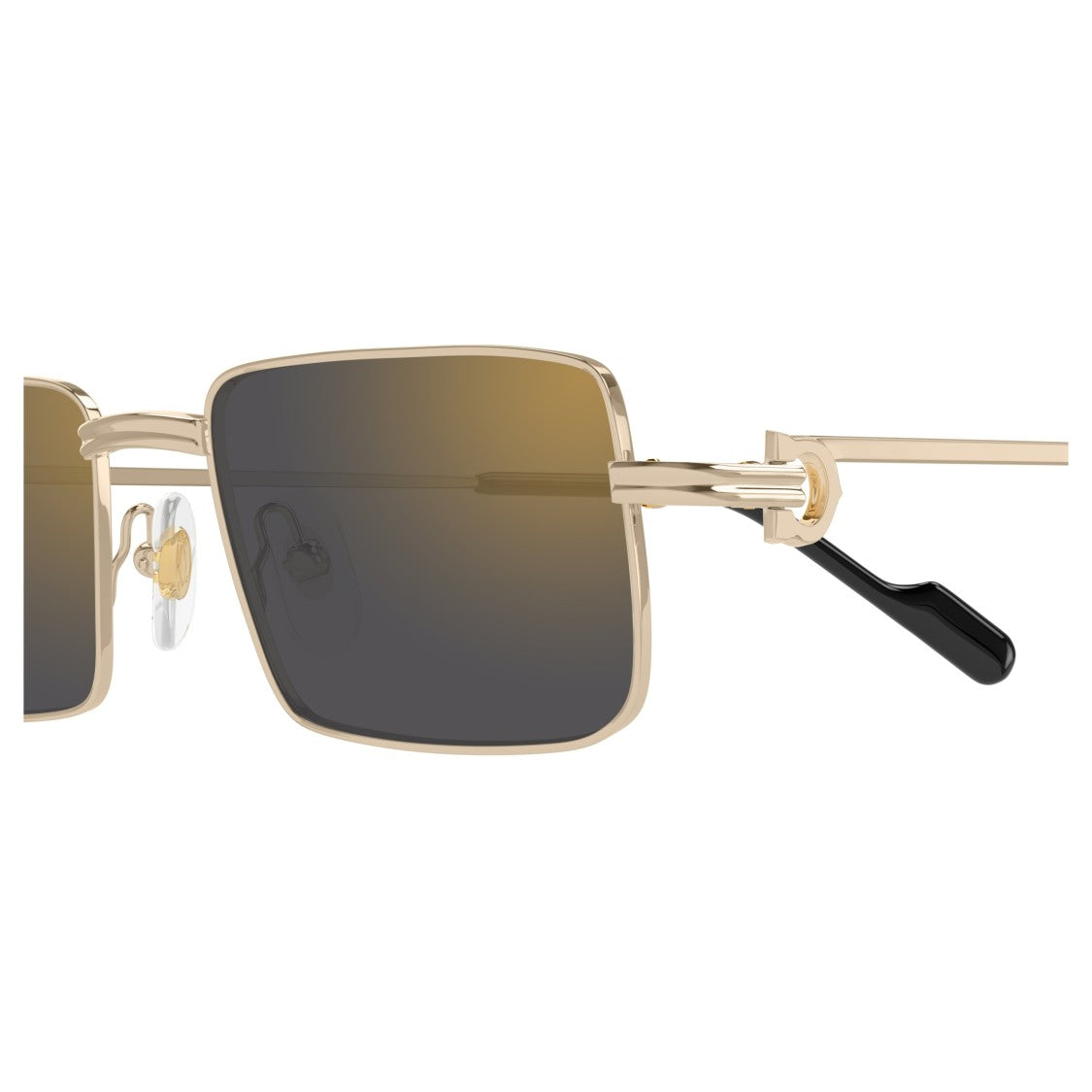 Cartier Ct0501s Rectangular Gold-Tone Sunglasses