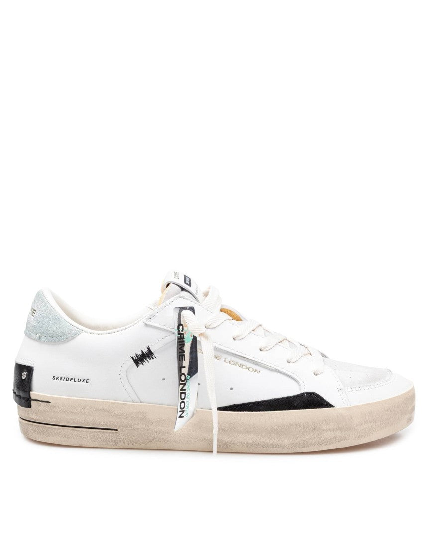 Crime London Crime Black And White Leather Sneakers