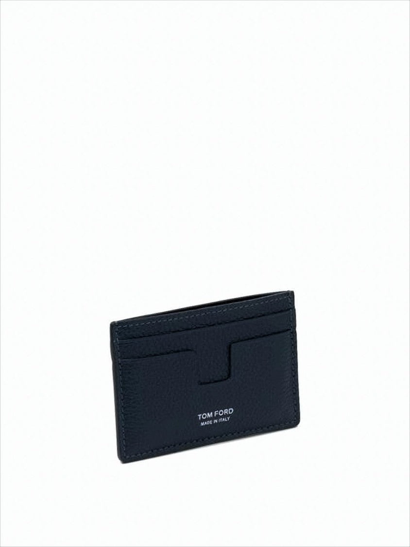 Tom Ford Textured Calf Leather Card Wallet With Embossed Branding