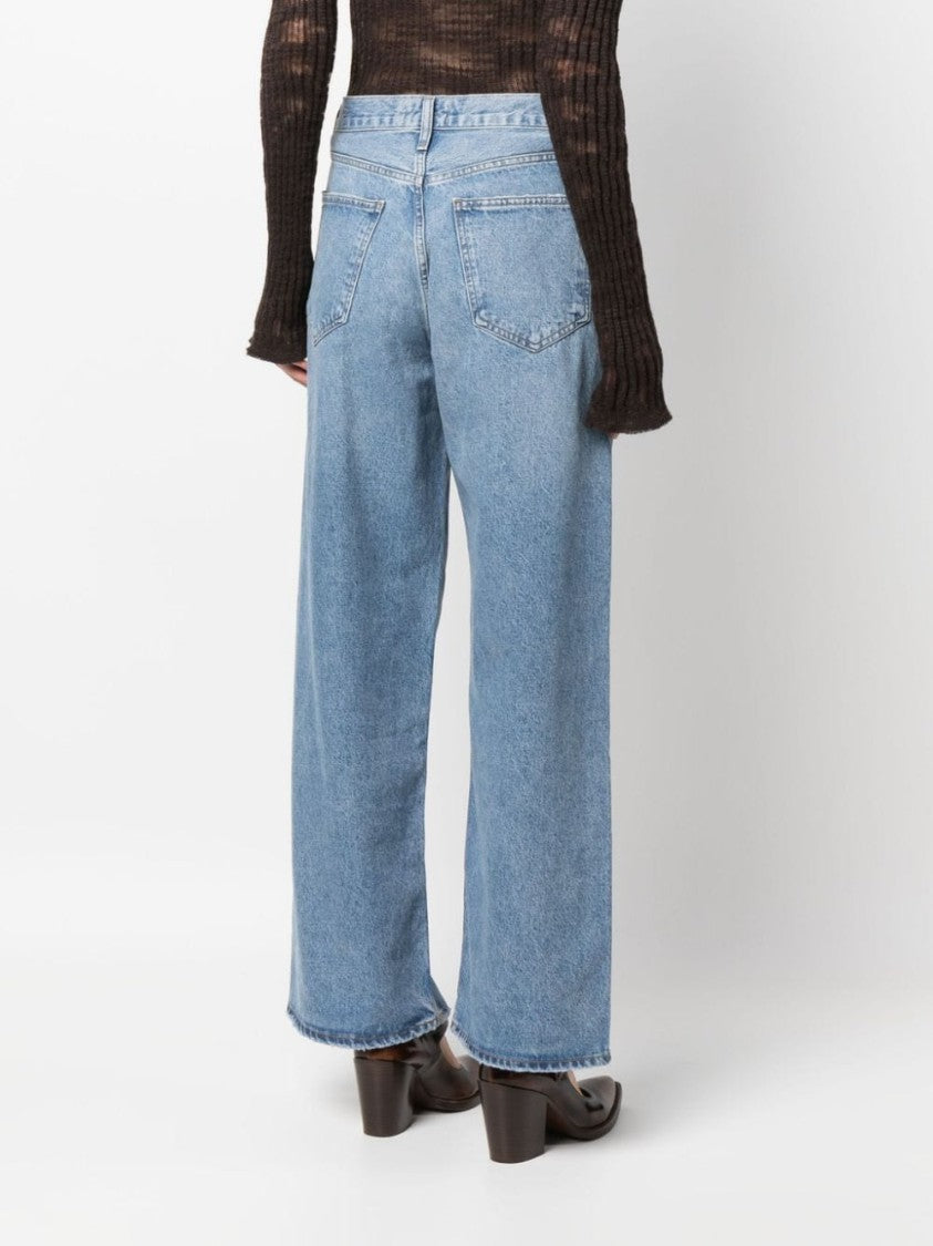 Agolde Light Blue Wash Relaxed Wide-Leg Jeans