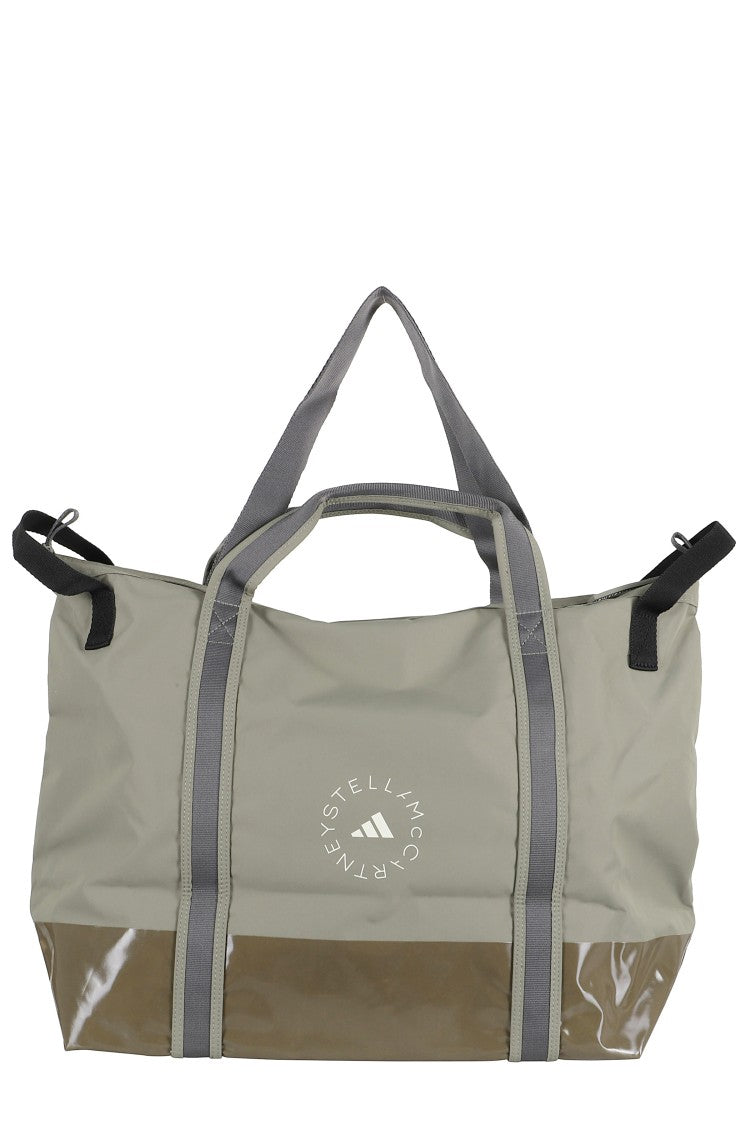 Adidas By Stella Mccartney Glossy Finish Tote With Logo And Zip Closure