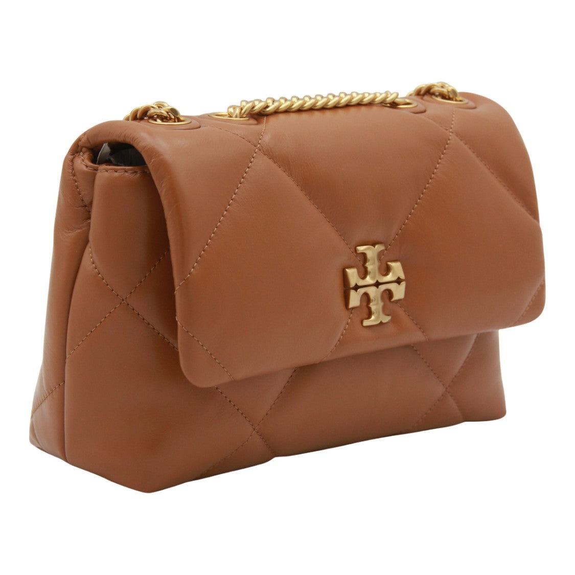 Tory Burch Quilted Brown Handbag With Chain Strap