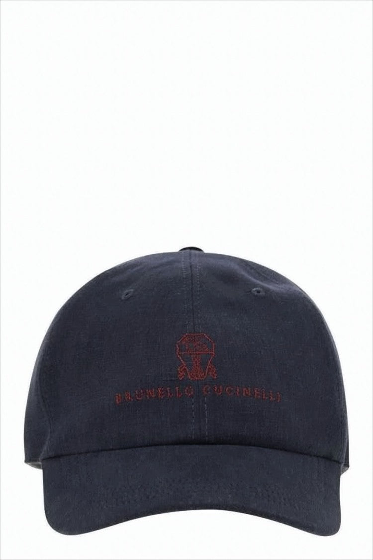 Brunello Cucinelli Classic Blue Cotton Baseball Cap